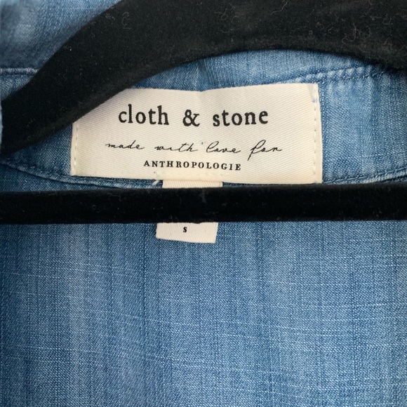 Anthropologie paint speckled denim shirt Size S - Picture 2 of 4